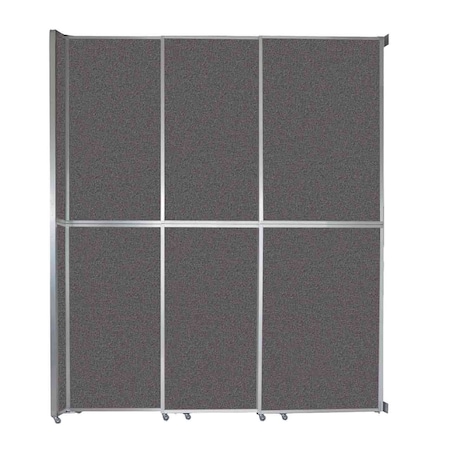 Versare Operable Wall Sliding Room Divider 9'9" x 12'3" Charcoal Gray Fabric 1072307-2